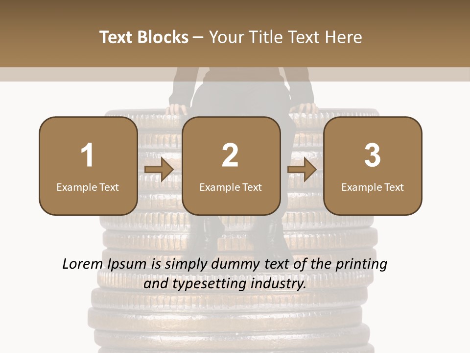 Business Man Sitting On Stack Of Coins PowerPoint Template