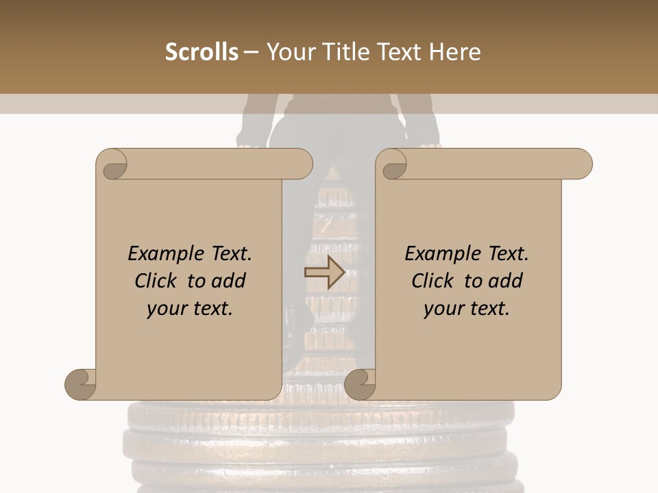 Business Man Sitting On Stack Of Coins PowerPoint Template