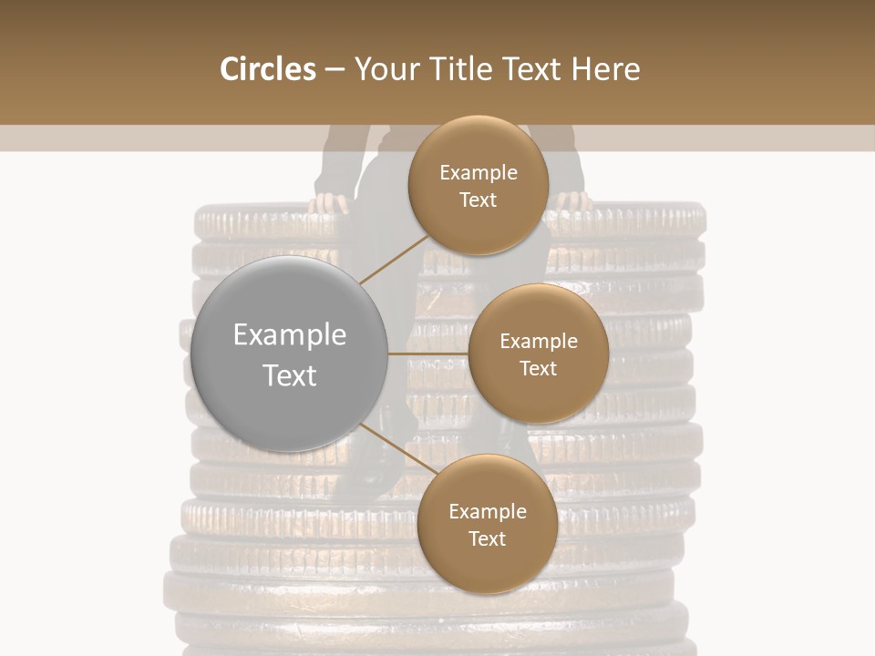 Business Man Sitting On Stack Of Coins PowerPoint Template