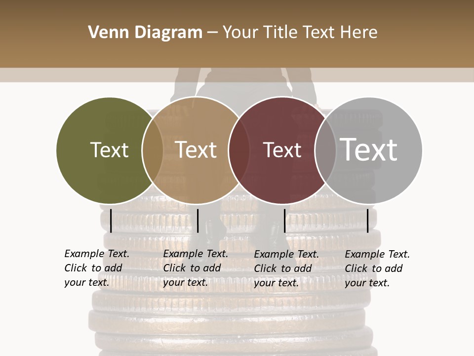 Business Man Sitting On Stack Of Coins PowerPoint Template