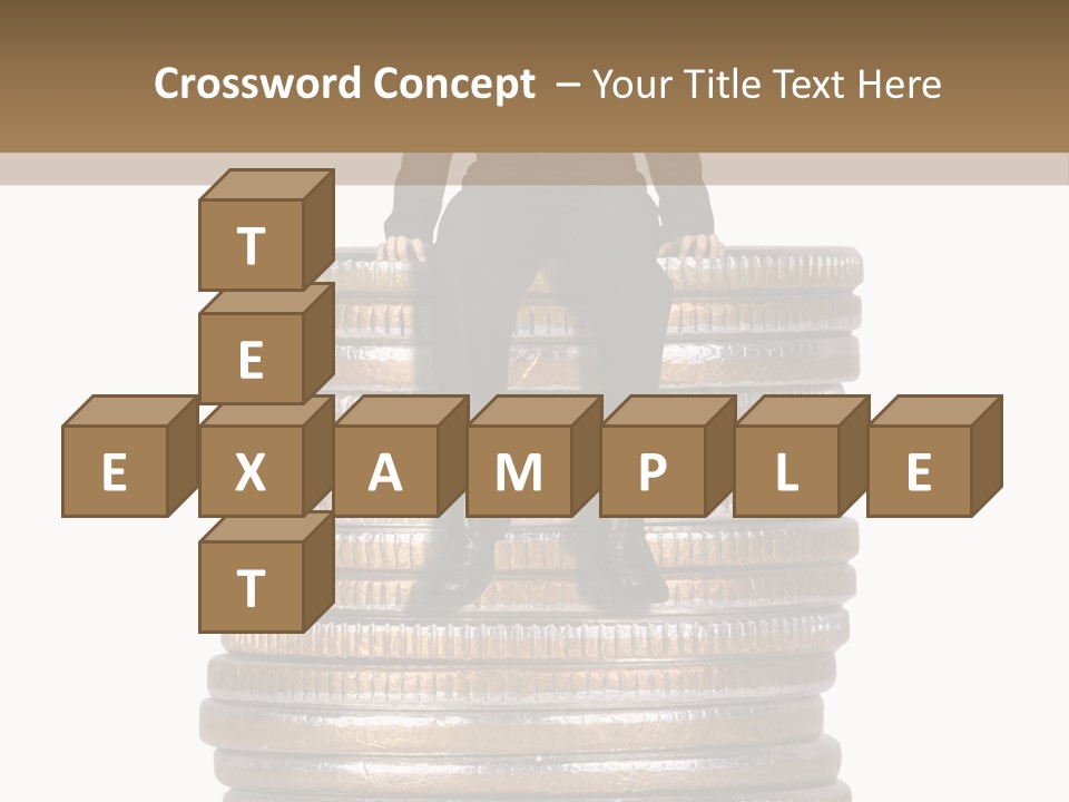 Business Man Sitting On Stack Of Coins PowerPoint Template