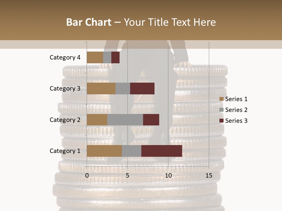 Business Man Sitting On Stack Of Coins PowerPoint Template