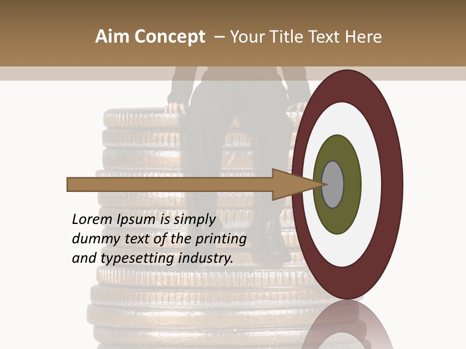 Business Man Sitting On Stack Of Coins PowerPoint Template