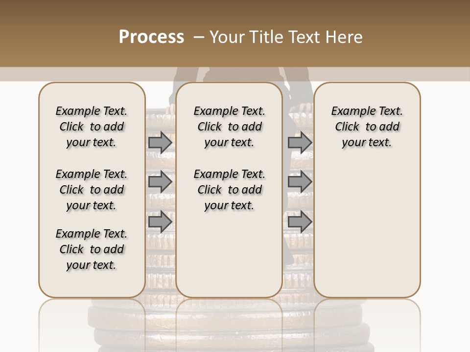 Business Man Sitting On Stack Of Coins PowerPoint Template