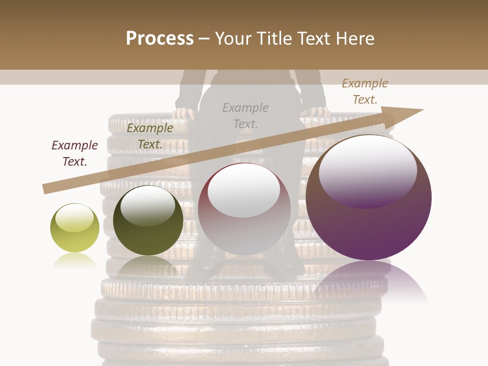 Business Man Sitting On Stack Of Coins PowerPoint Template