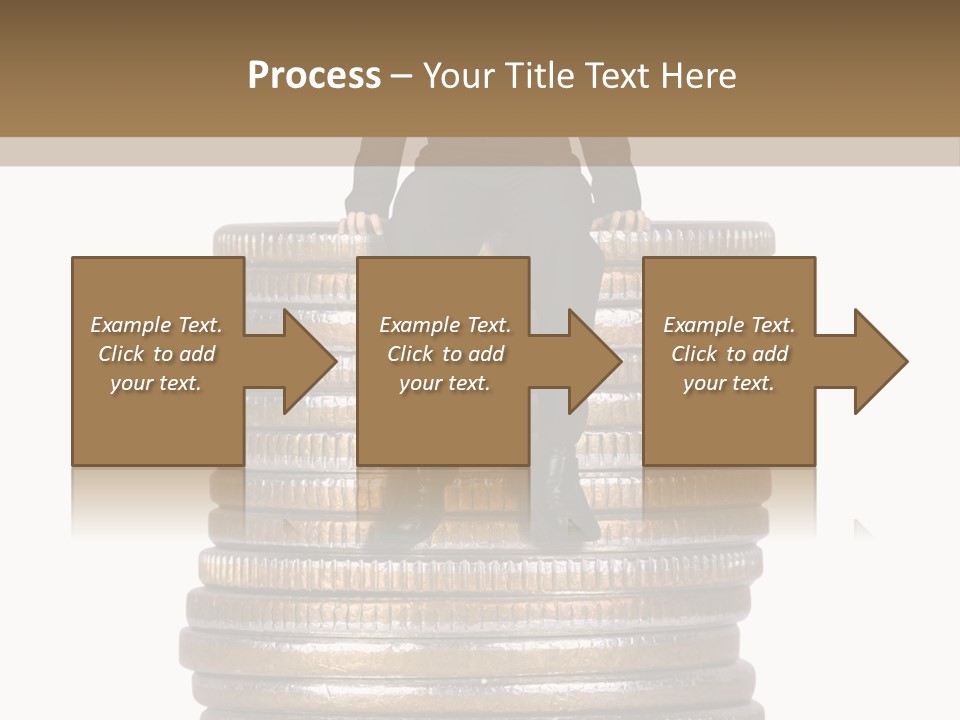 Business Man Sitting On Stack Of Coins PowerPoint Template