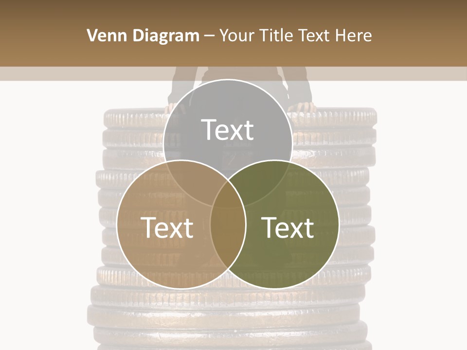 Business Man Sitting On Stack Of Coins PowerPoint Template