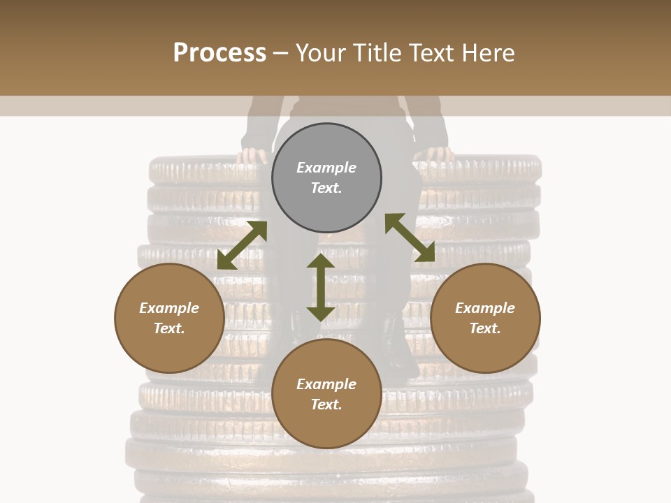 Business Man Sitting On Stack Of Coins PowerPoint Template
