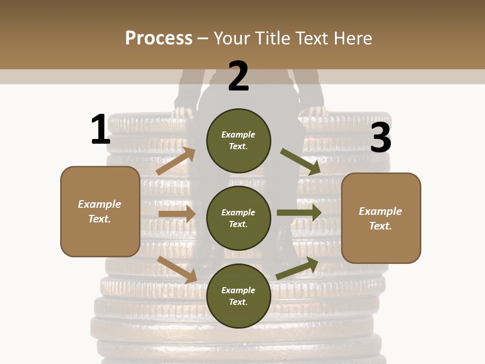 Business Man Sitting On Stack Of Coins PowerPoint Template