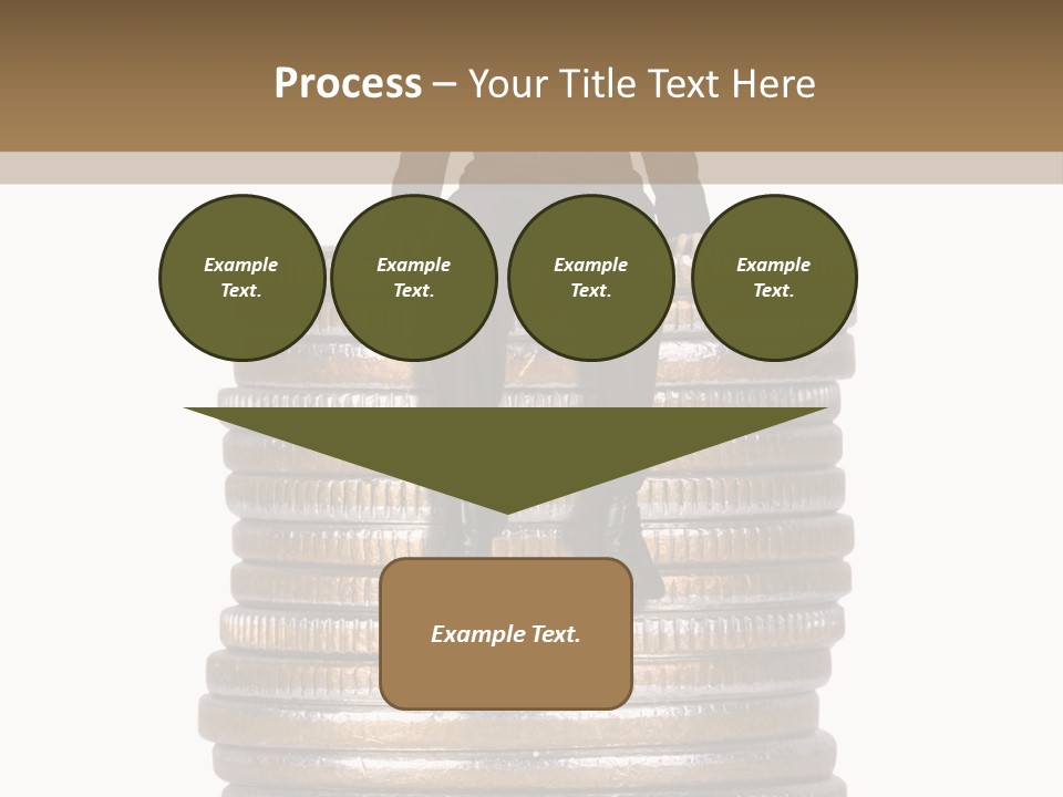 Business Man Sitting On Stack Of Coins PowerPoint Template