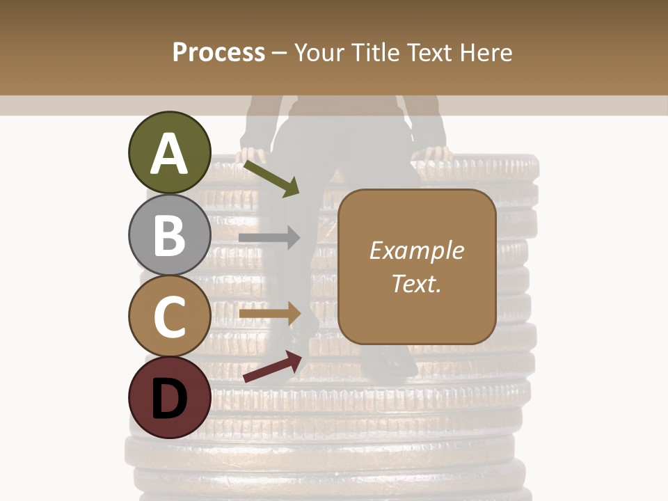 Business Man Sitting On Stack Of Coins PowerPoint Template