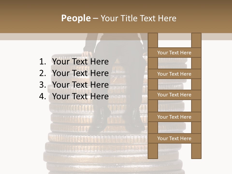 Business Man Sitting On Stack Of Coins PowerPoint Template