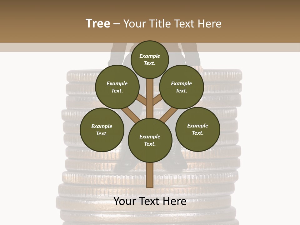 Business Man Sitting On Stack Of Coins PowerPoint Template