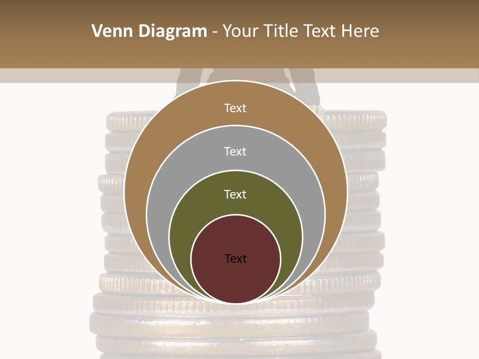 Business Man Sitting On Stack Of Coins PowerPoint Template