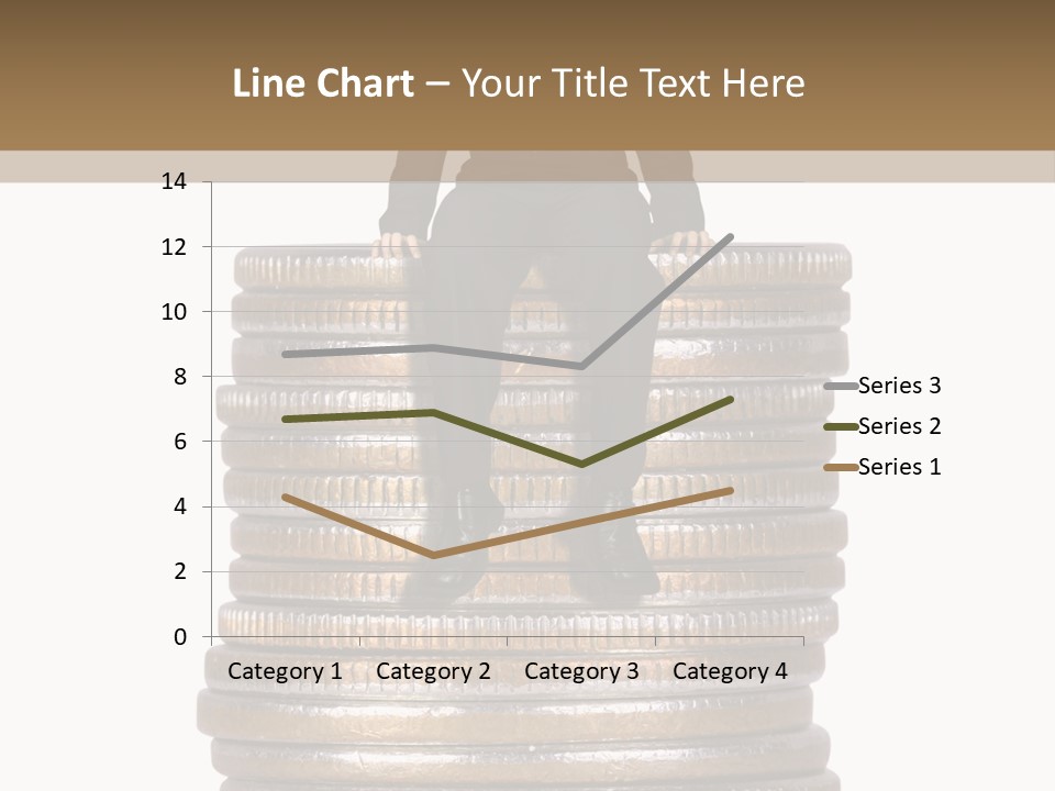 Business Man Sitting On Stack Of Coins PowerPoint Template