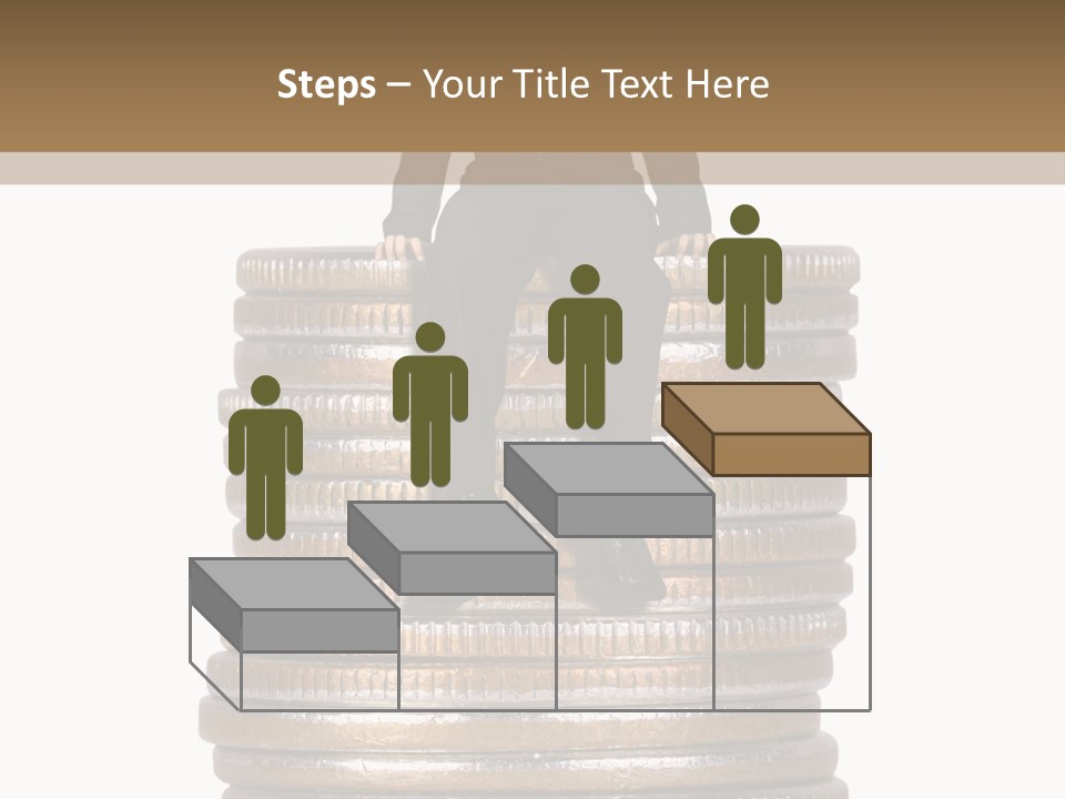 Business Man Sitting On Stack Of Coins PowerPoint Template
