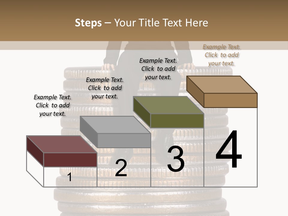 Business Man Sitting On Stack Of Coins PowerPoint Template