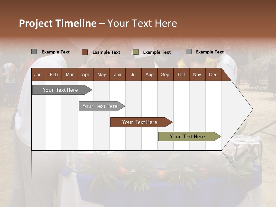 A Group Of People Standing Around A Table With Food On It PowerPoint Template