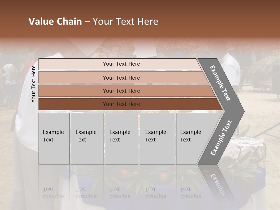 A Group Of People Standing Around A Table With Food On It PowerPoint Template