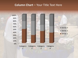 A Group Of People Standing Around A Table With Food On It PowerPoint Template