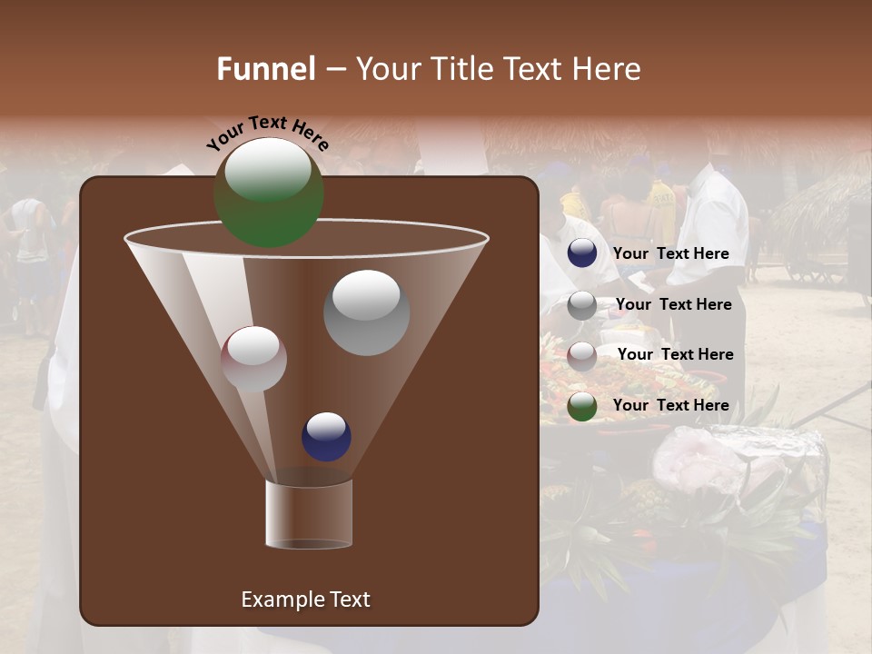 A Group Of People Standing Around A Table With Food On It PowerPoint Template