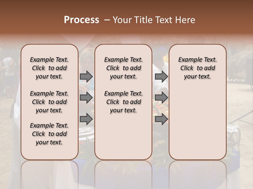A Group Of People Standing Around A Table With Food On It PowerPoint Template