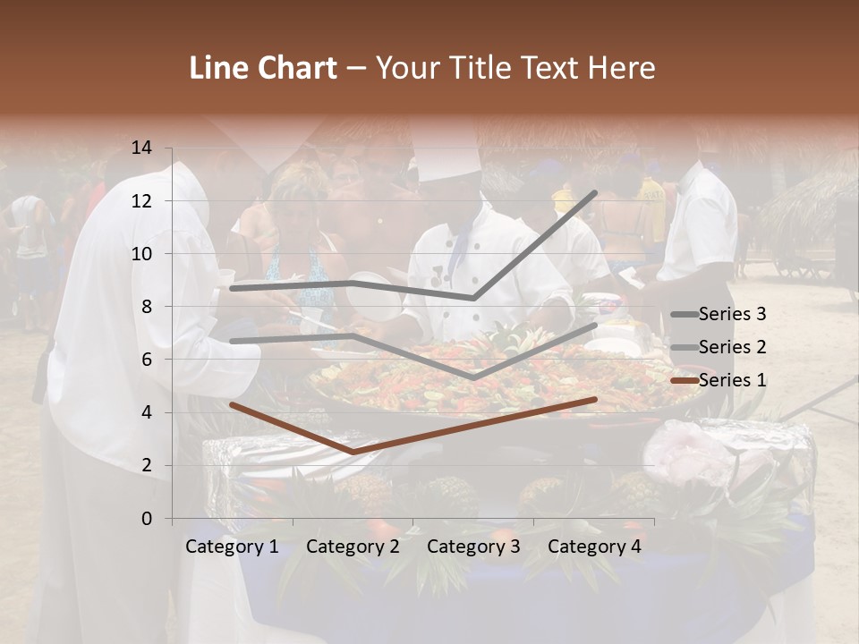 A Group Of People Standing Around A Table With Food On It PowerPoint Template