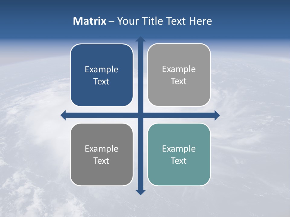 View From Space Of A Giant Hurricane Over The Ocean With Moon In Background. PowerPoint Template