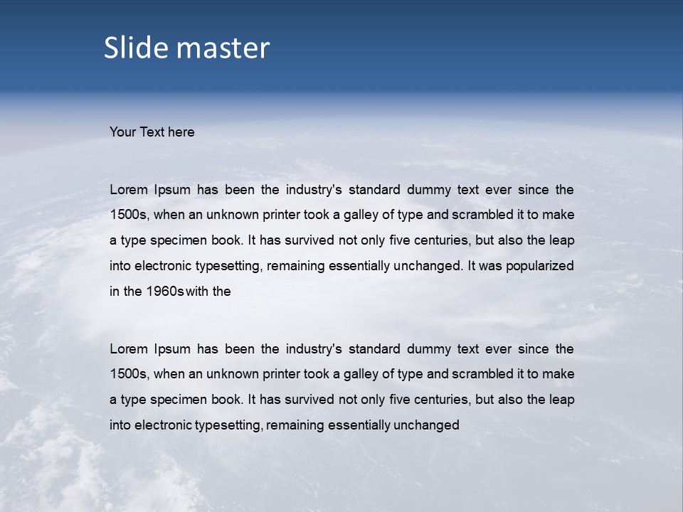 View From Space Of A Giant Hurricane Over The Ocean With Moon In Background. PowerPoint Template