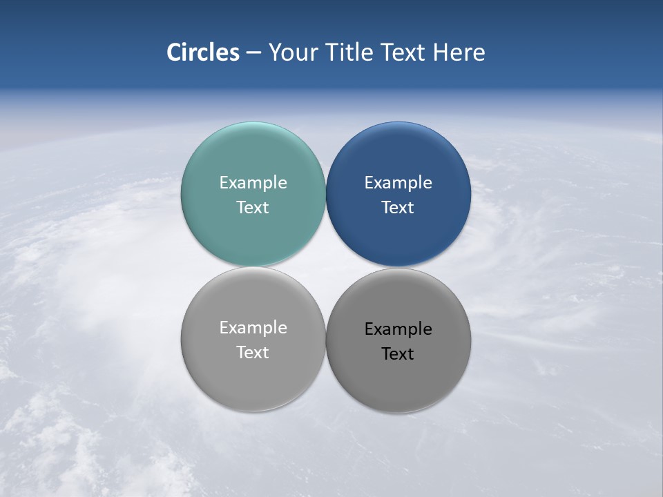 View From Space Of A Giant Hurricane Over The Ocean With Moon In Background. PowerPoint Template