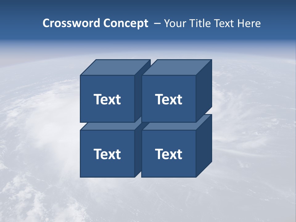 View From Space Of A Giant Hurricane Over The Ocean With Moon In Background. PowerPoint Template