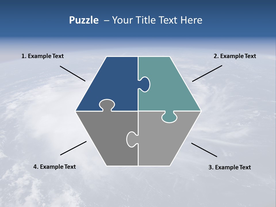 View From Space Of A Giant Hurricane Over The Ocean With Moon In Background. PowerPoint Template