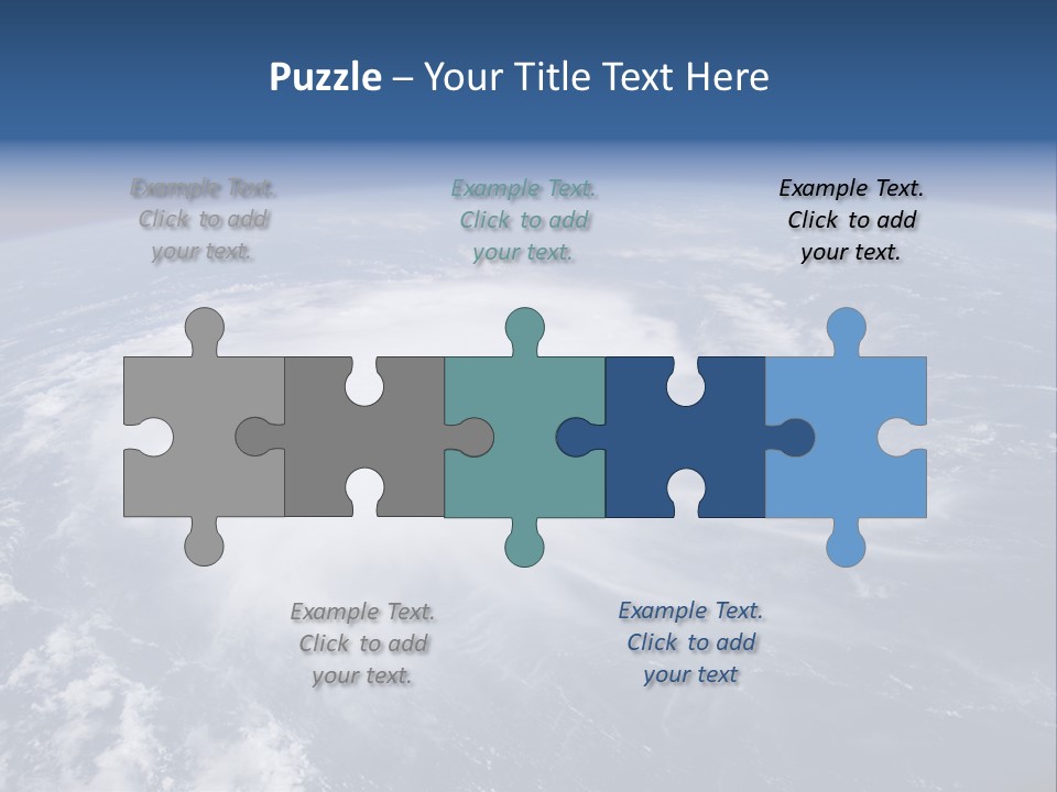 View From Space Of A Giant Hurricane Over The Ocean With Moon In Background. PowerPoint Template
