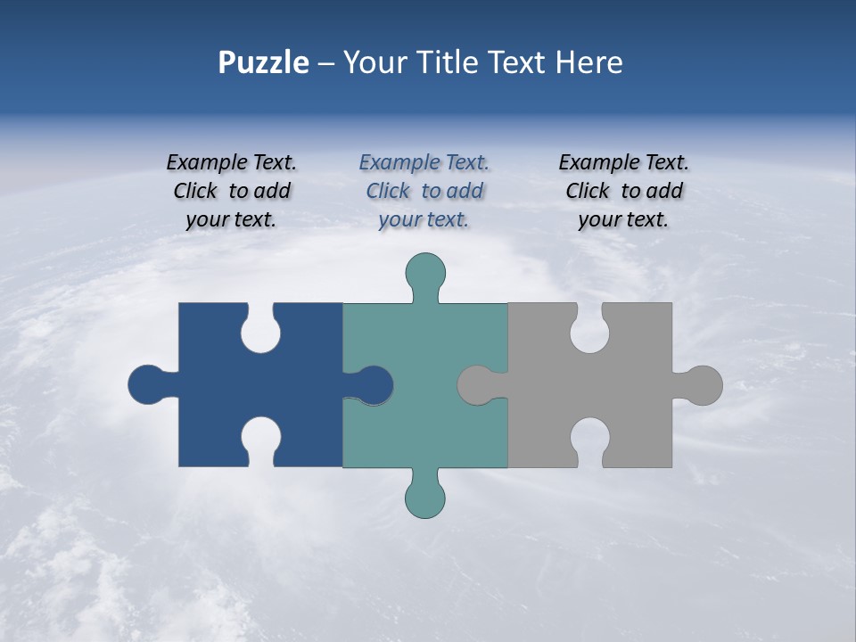 View From Space Of A Giant Hurricane Over The Ocean With Moon In Background. PowerPoint Template