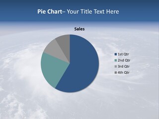 View From Space Of A Giant Hurricane Over The Ocean With Moon In Background. PowerPoint Template