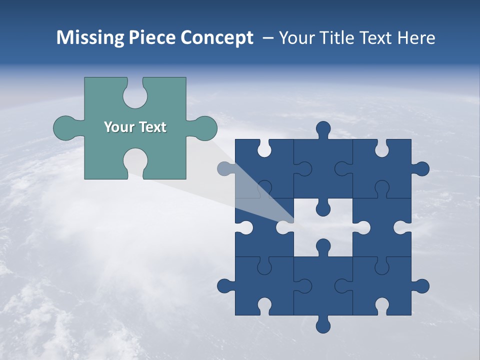 View From Space Of A Giant Hurricane Over The Ocean With Moon In Background. PowerPoint Template