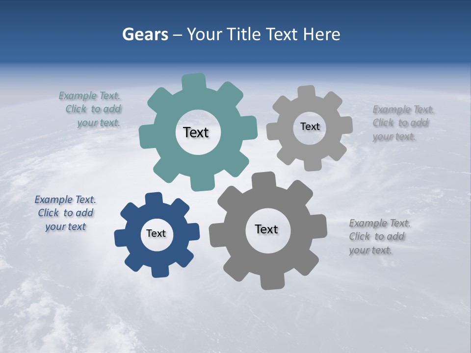 View From Space Of A Giant Hurricane Over The Ocean With Moon In Background. PowerPoint Template