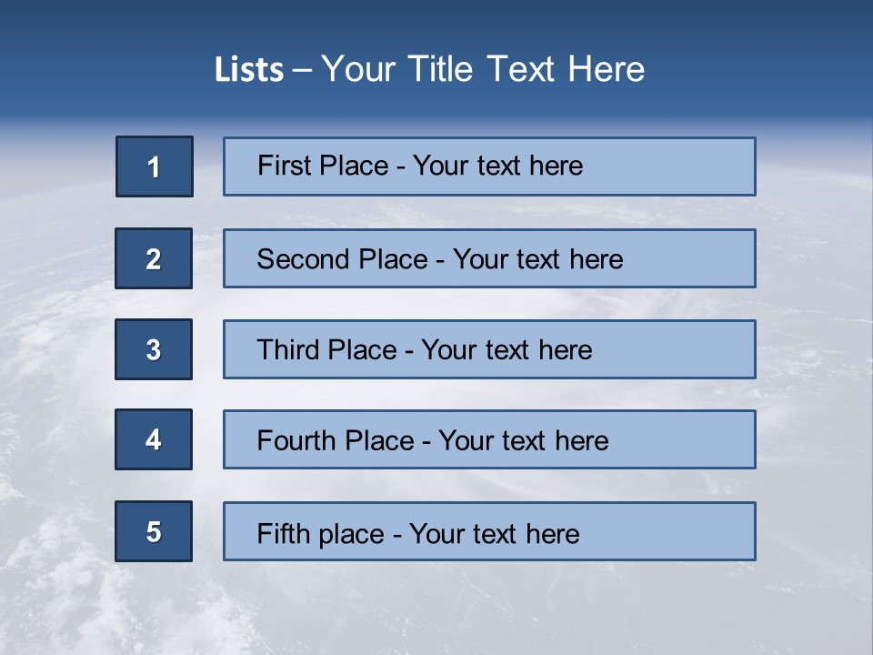 View From Space Of A Giant Hurricane Over The Ocean With Moon In Background. PowerPoint Template