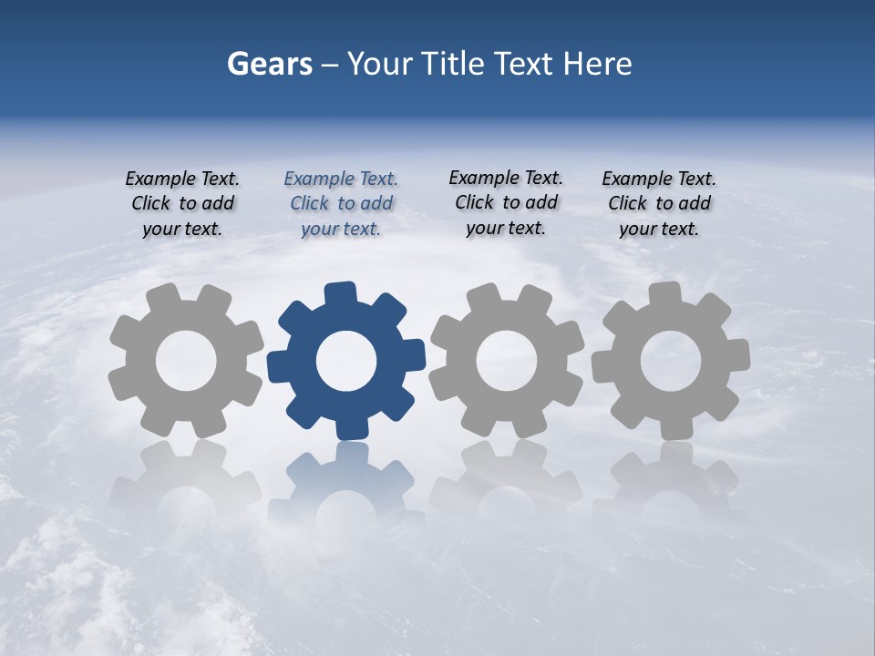 View From Space Of A Giant Hurricane Over The Ocean With Moon In Background. PowerPoint Template
