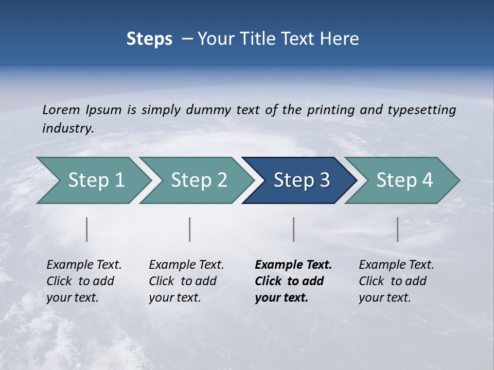 View From Space Of A Giant Hurricane Over The Ocean With Moon In Background. PowerPoint Template