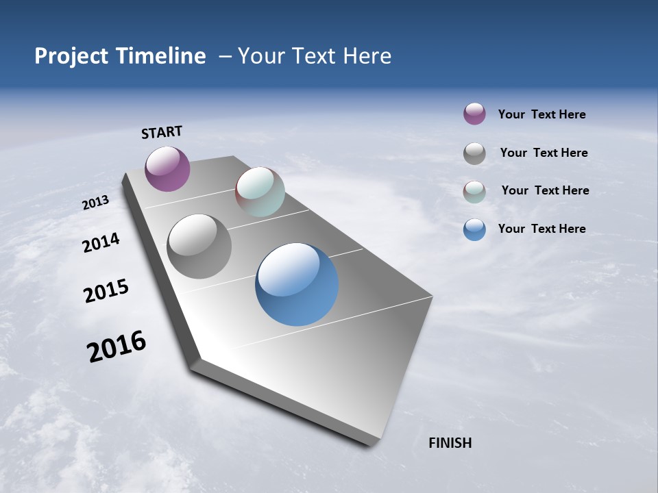View From Space Of A Giant Hurricane Over The Ocean With Moon In Background. PowerPoint Template