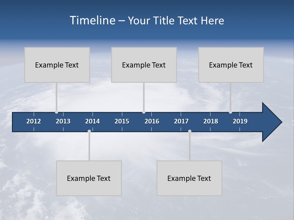 View From Space Of A Giant Hurricane Over The Ocean With Moon In Background. PowerPoint Template