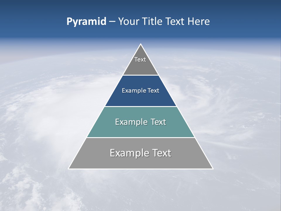 View From Space Of A Giant Hurricane Over The Ocean With Moon In Background. PowerPoint Template