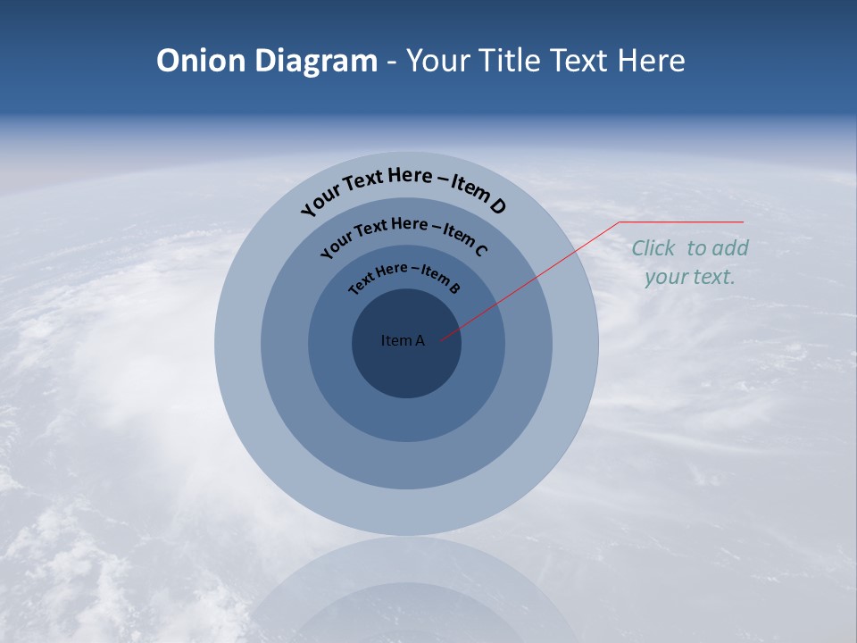 View From Space Of A Giant Hurricane Over The Ocean With Moon In Background. PowerPoint Template