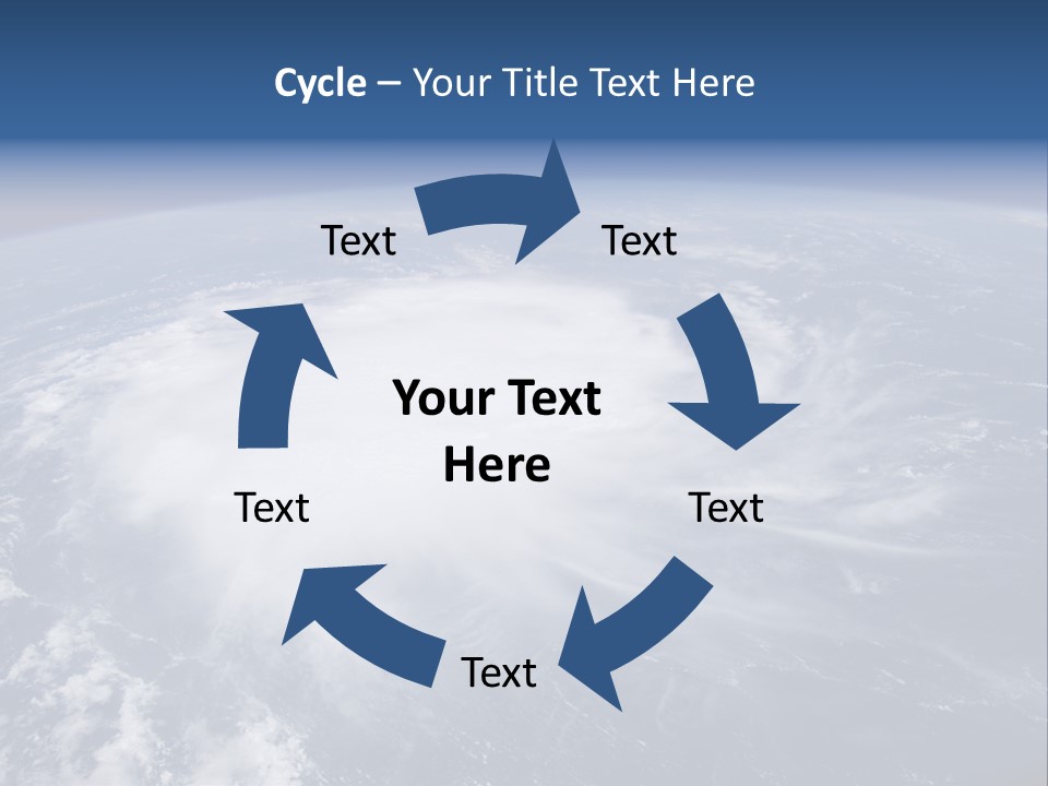 View From Space Of A Giant Hurricane Over The Ocean With Moon In Background. PowerPoint Template