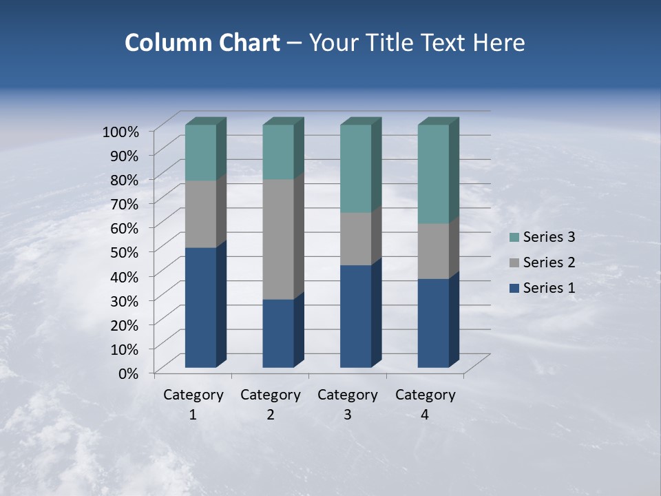 View From Space Of A Giant Hurricane Over The Ocean With Moon In Background. PowerPoint Template