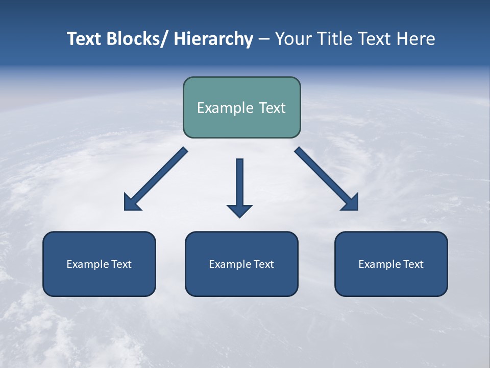 View From Space Of A Giant Hurricane Over The Ocean With Moon In Background. PowerPoint Template