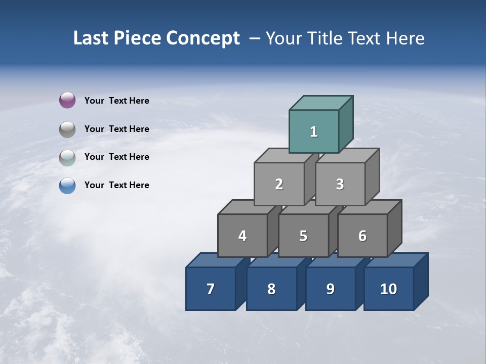 View From Space Of A Giant Hurricane Over The Ocean With Moon In Background. PowerPoint Template