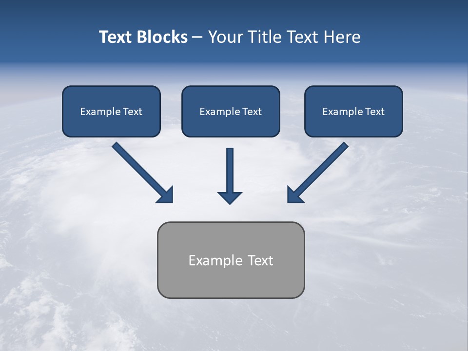 View From Space Of A Giant Hurricane Over The Ocean With Moon In Background. PowerPoint Template