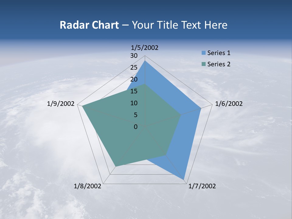 View From Space Of A Giant Hurricane Over The Ocean With Moon In Background. PowerPoint Template
